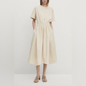 Massimo Dutti Poplin Midi Dress